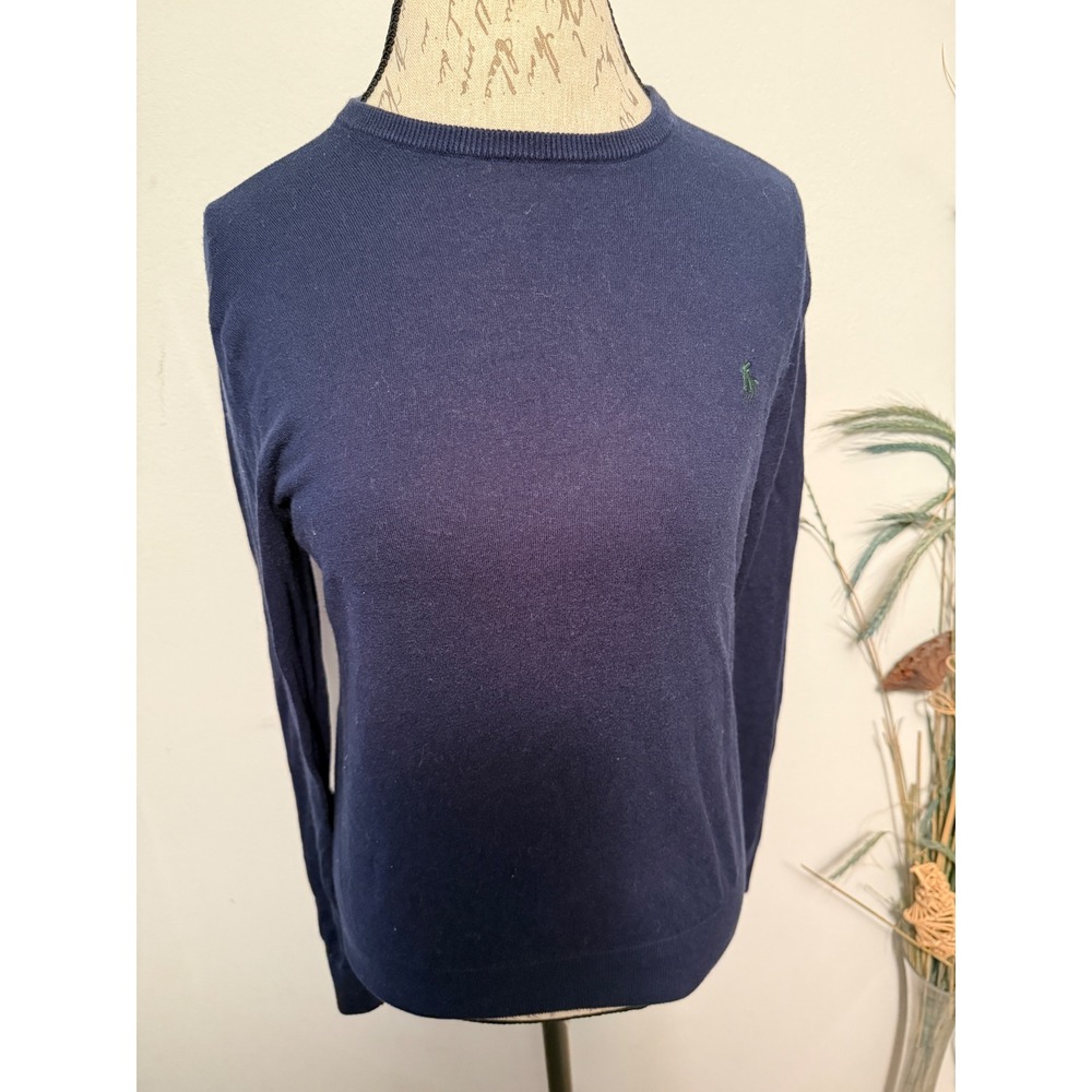 Polo Ralph Lauren Navy Blue Cotton Cashmere Crewneck Sweater Mens Small S/P